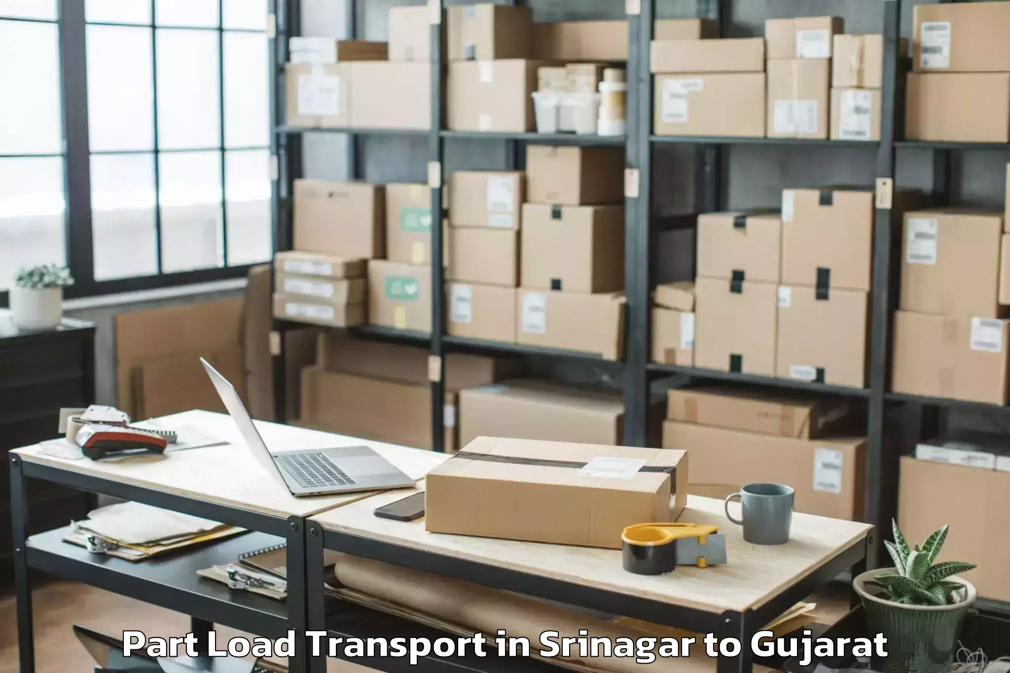 Book Srinagar to Amreli Part Load Transport Online